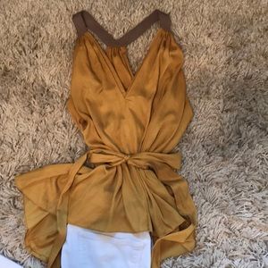 BCBG Mustard Yellow blouse